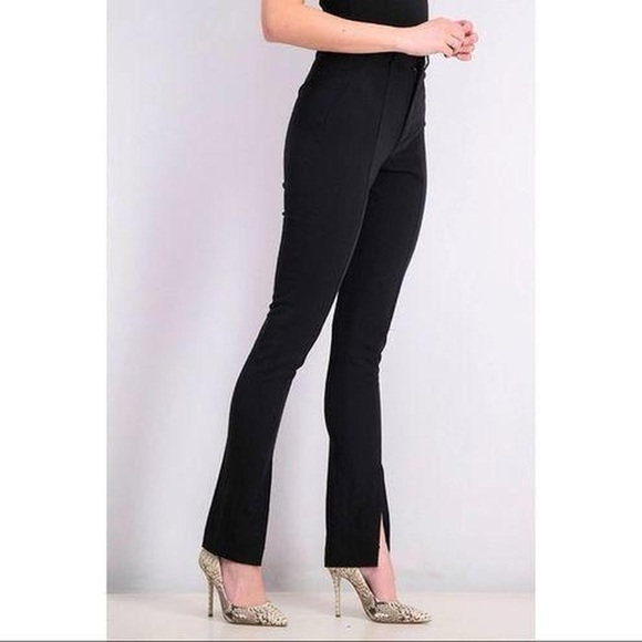 Black Twill Pants with Slit - Picture 6 of 6